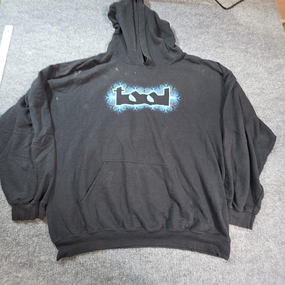 Gildan Hoodie Mens XL Black Pullover Fleece Tool Band Graphic Kangaroo Pocket